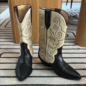 Isabel Marant Black and Cream Cowboy Boots